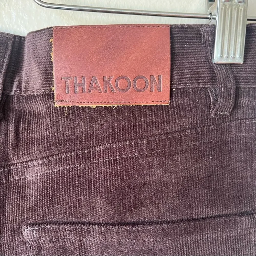 Thakoon Women's High Rise Corduroy Pants Chocolate Brown Size 2 NWT